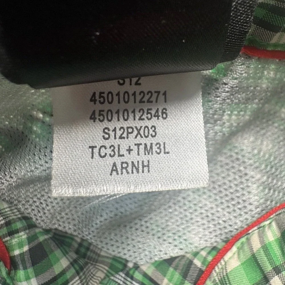The North Face Mens Green Plaid Short Sleeve Button Up Shirt Large S12PX03